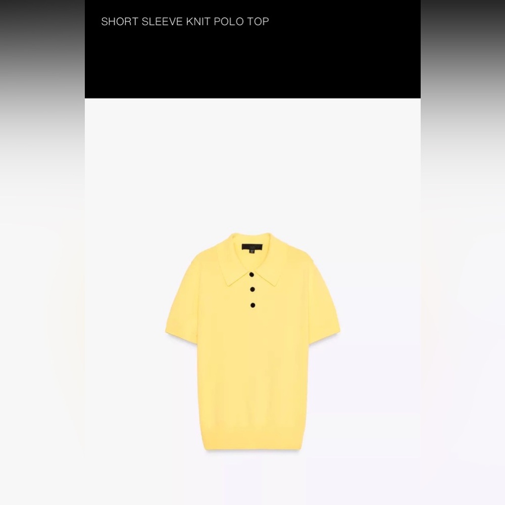 Zara Short Sleeve Knit Polo Top with Black buttons